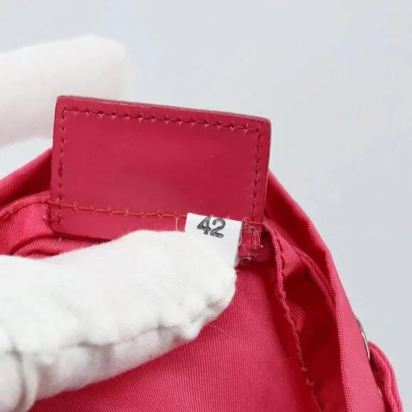 PRADA Pouch Nylon Pink Gold Auth BA7028
